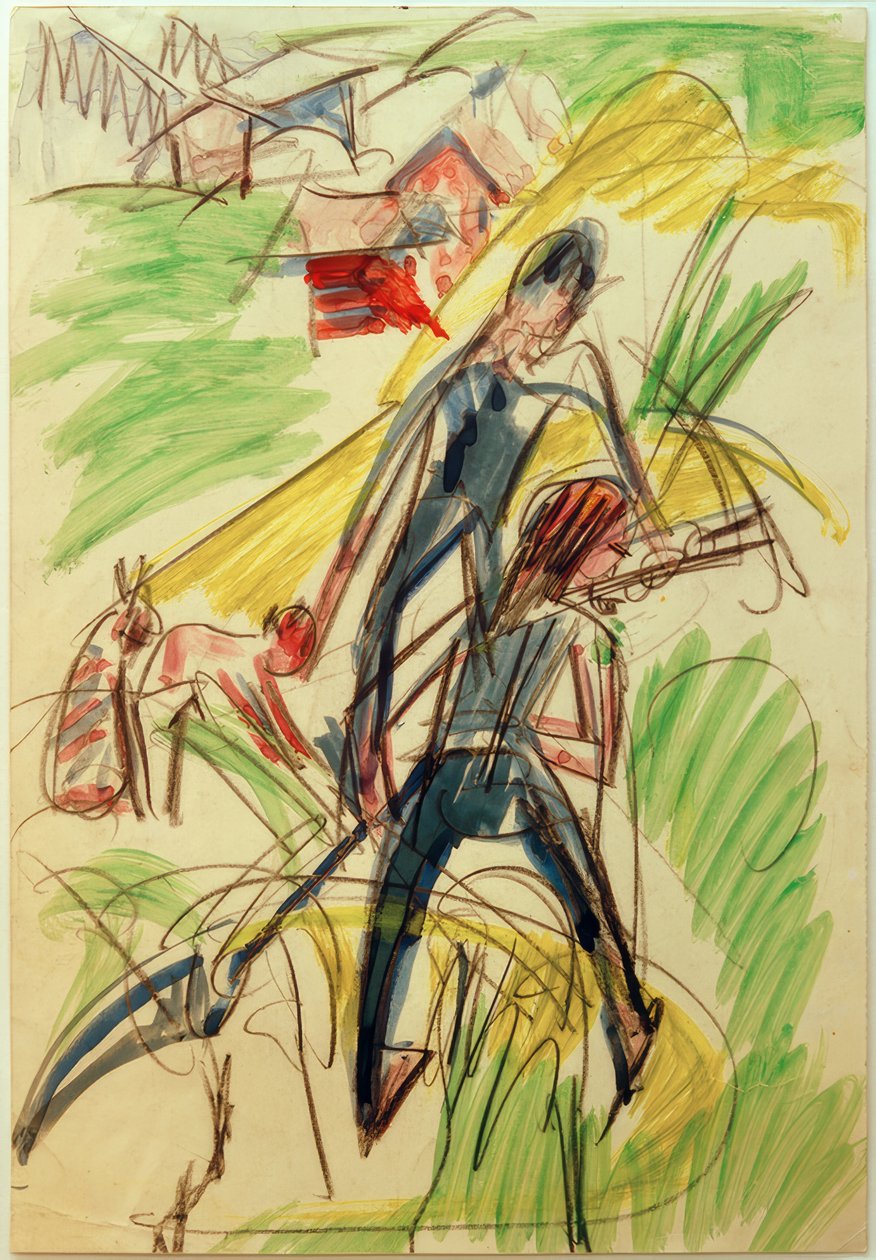 E.L. Kirchner, slåttebønder av Ernst Ludwig Kirchner