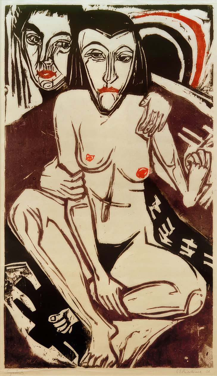 E.L. Kirchner, Melankoli (selvportrett med Erna) av Ernst Ludwig Kirchner