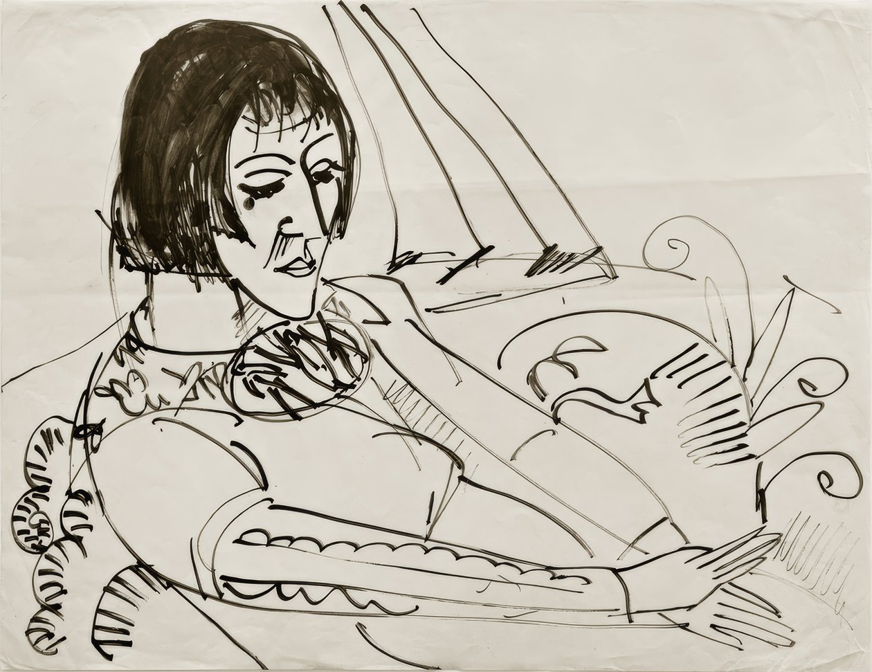 E.L. Kirchner, sittende kvinne (Erna) av Ernst Ludwig Kirchner
