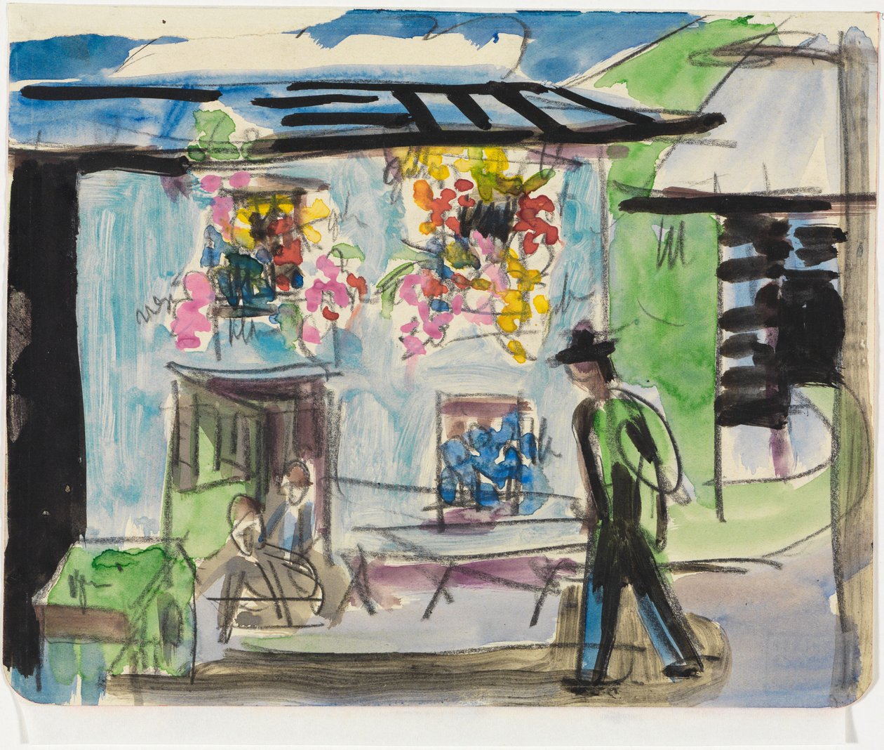 Et lite hus med blomstervinduer av Ernst Ludwig Kirchner