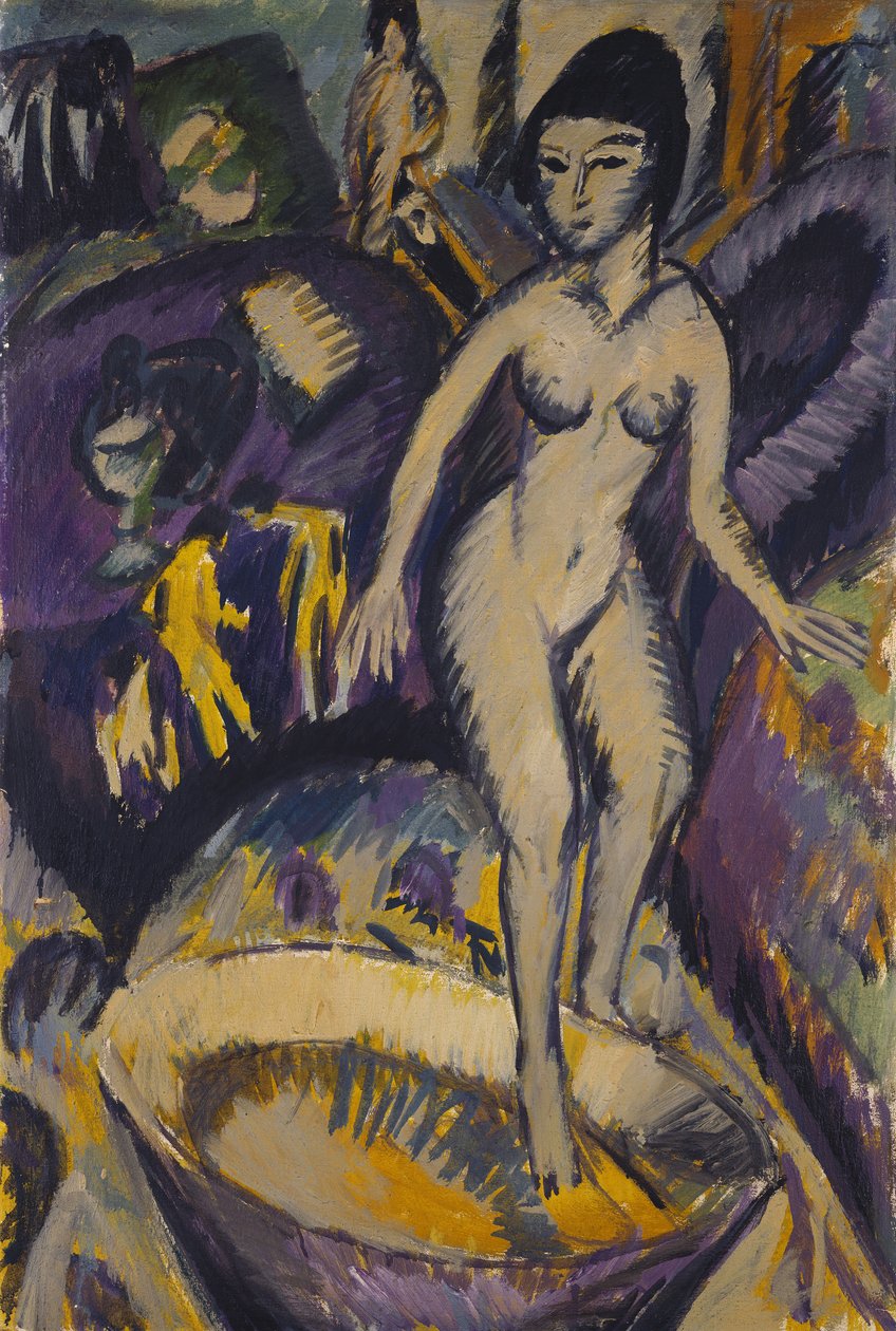 Naken kvinne med boblebad, 1912 av Ernst Ludwig Kirchner
