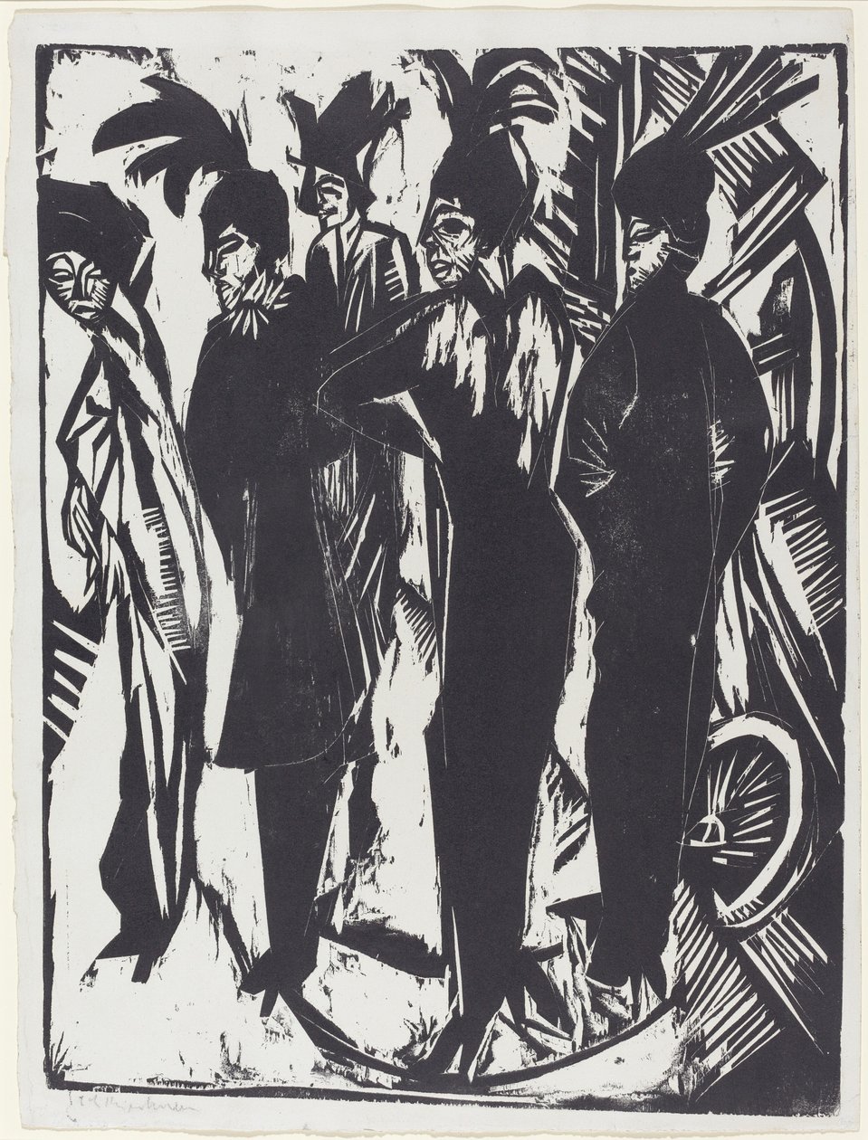 Fem kvinner på gaten av Ernst Ludwig Kirchner