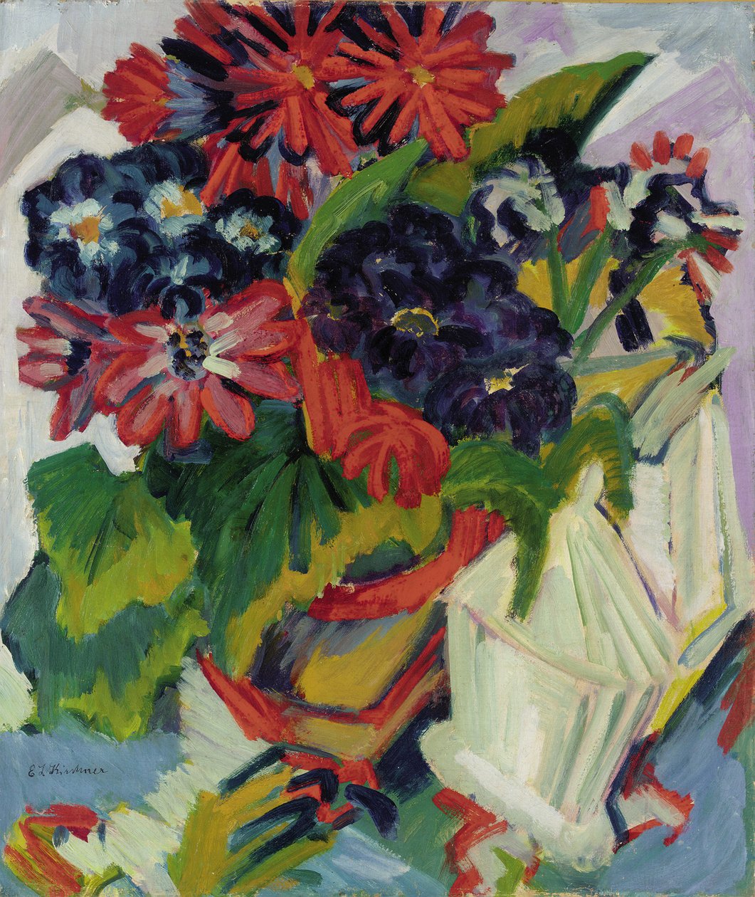 Blomster; Blomster, 1918-1919 av Ernst Ludwig Kirchner