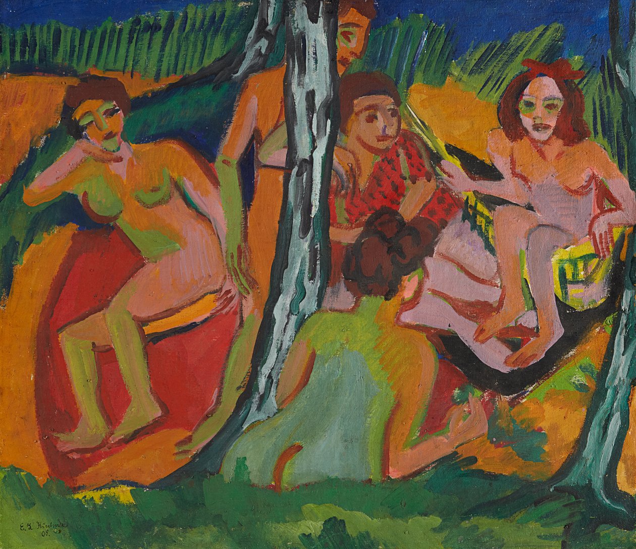 Skogscene (Moritzburg-sjøene) av Ernst Ludwig Kirchner