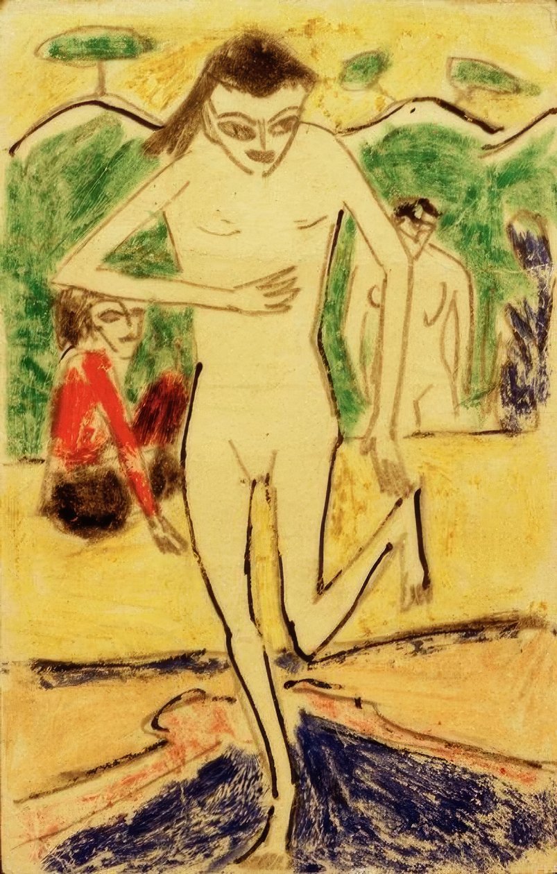 Fränzi foran vegghenget av Ernst Ludwig Kirchner