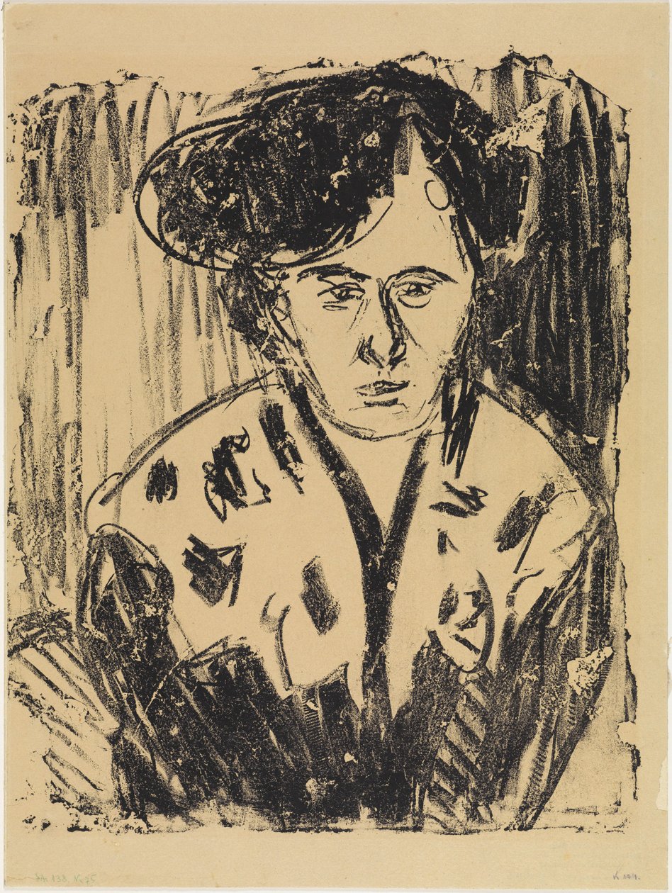 Kvinne med blonderkrage av Ernst Ludwig Kirchner