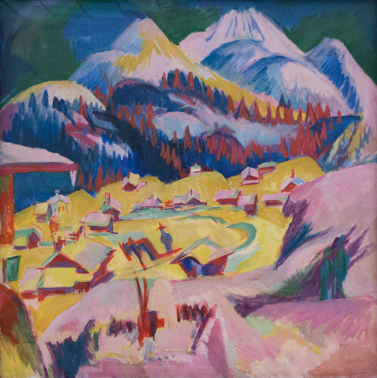 Frauenkirch om vinteren, 1918-1919. av Ernst Ludwig Kirchner