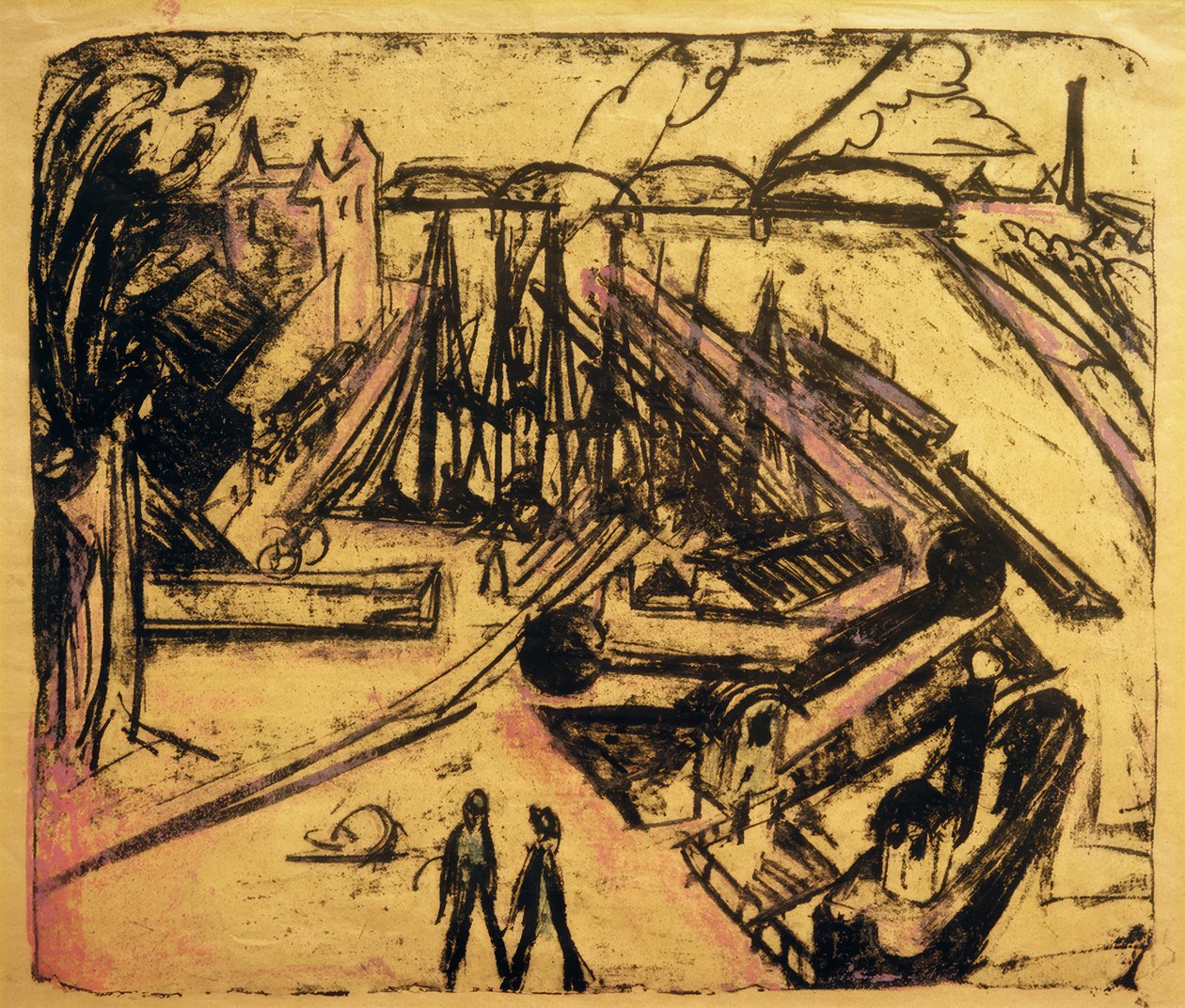Freihafen Frankfurt am Main av Ernst Ludwig Kirchner