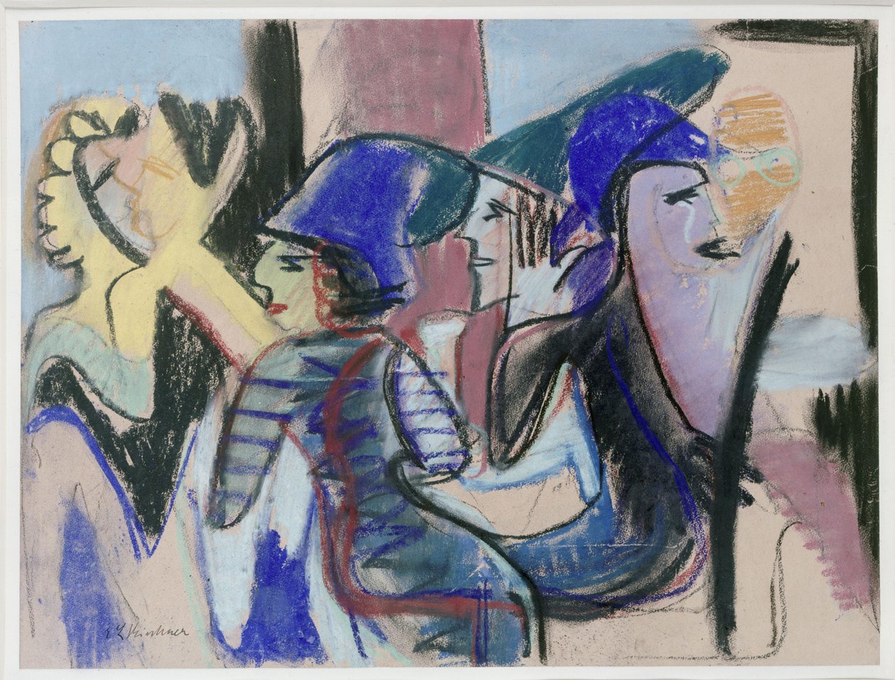 Fünf Personen im Café av Ernst Ludwig Kirchner