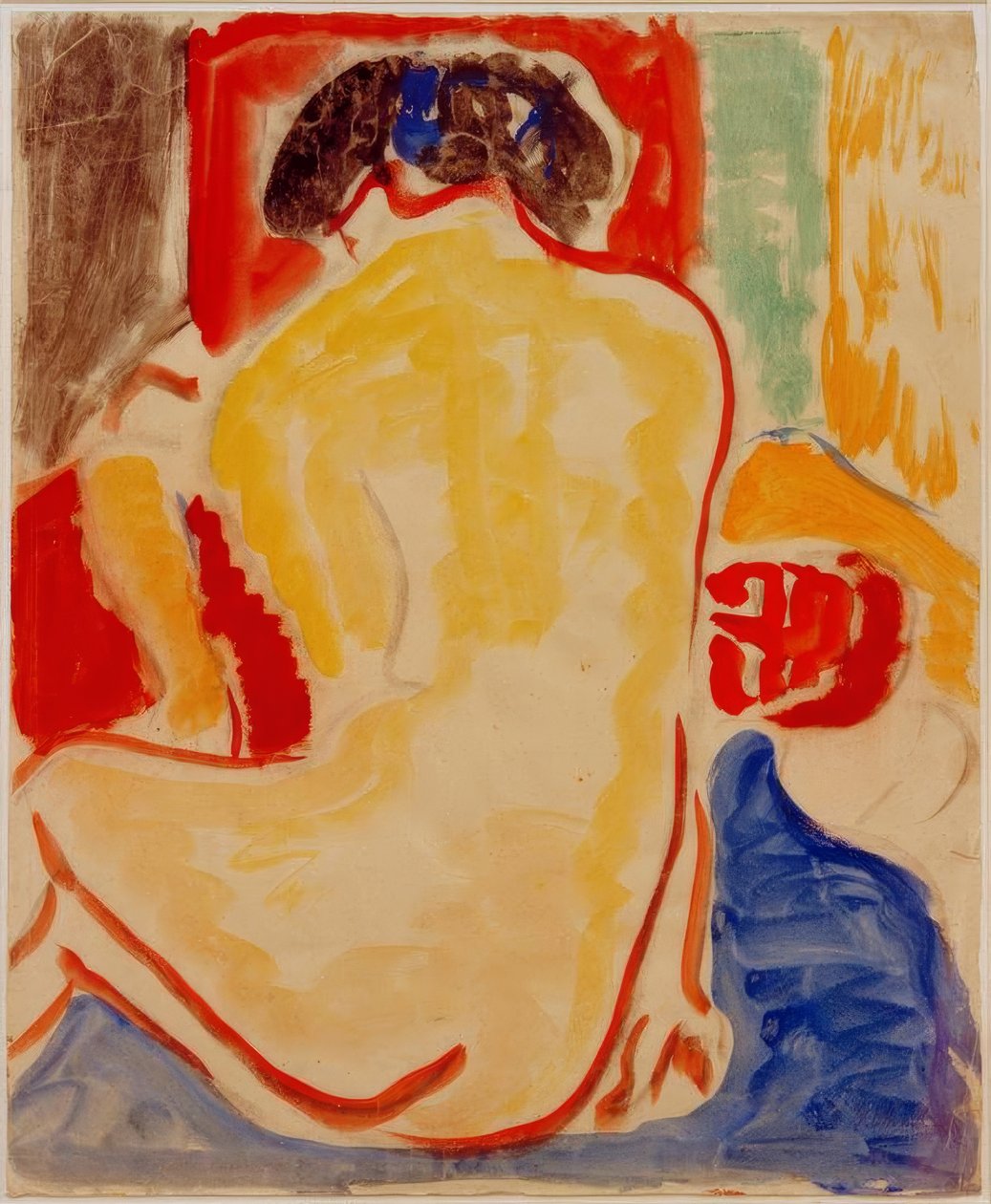 Gul naken fra baksiden av Ernst Ludwig Kirchner
