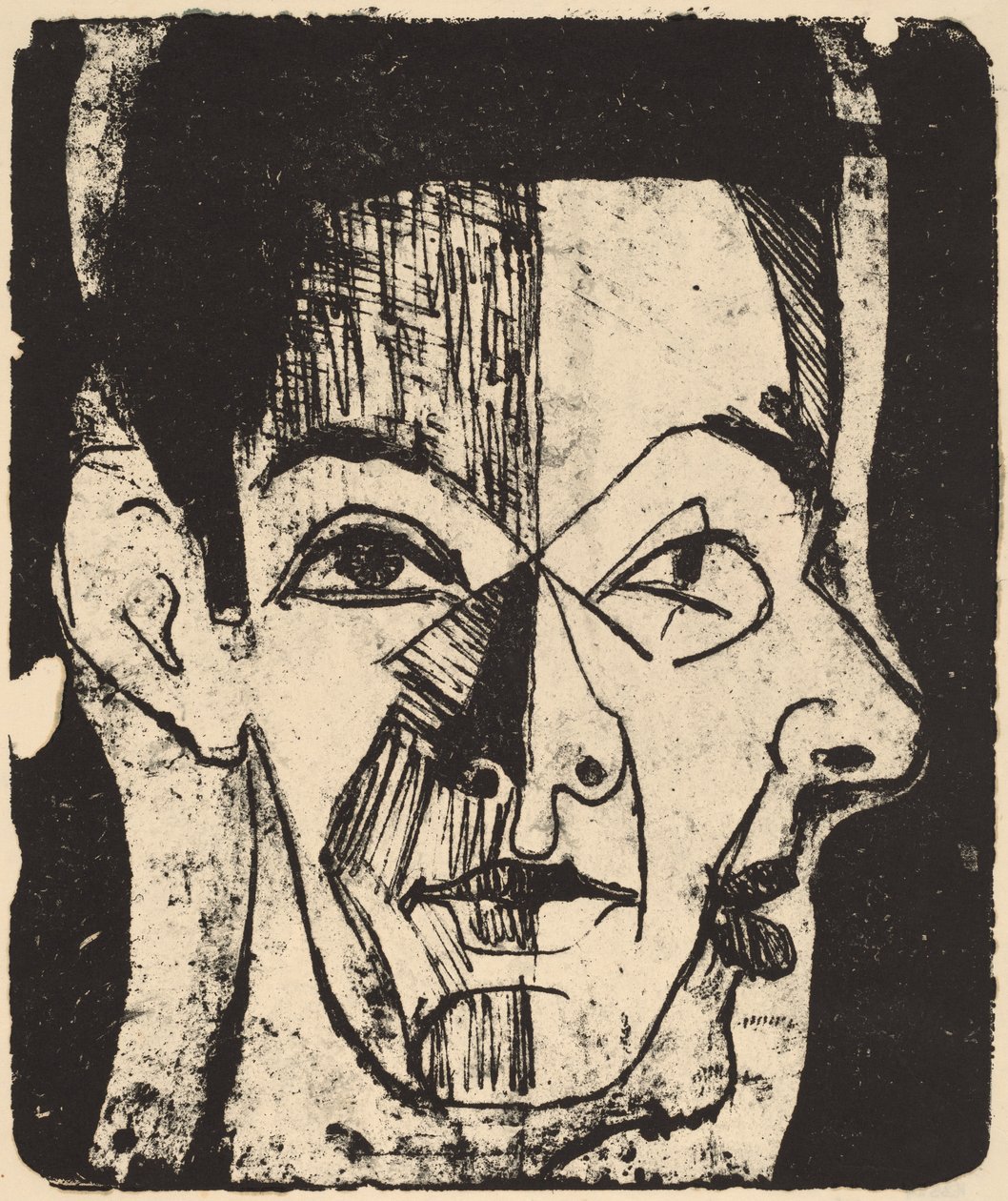 Hodestudie av Ernst Ludwig Kirchner