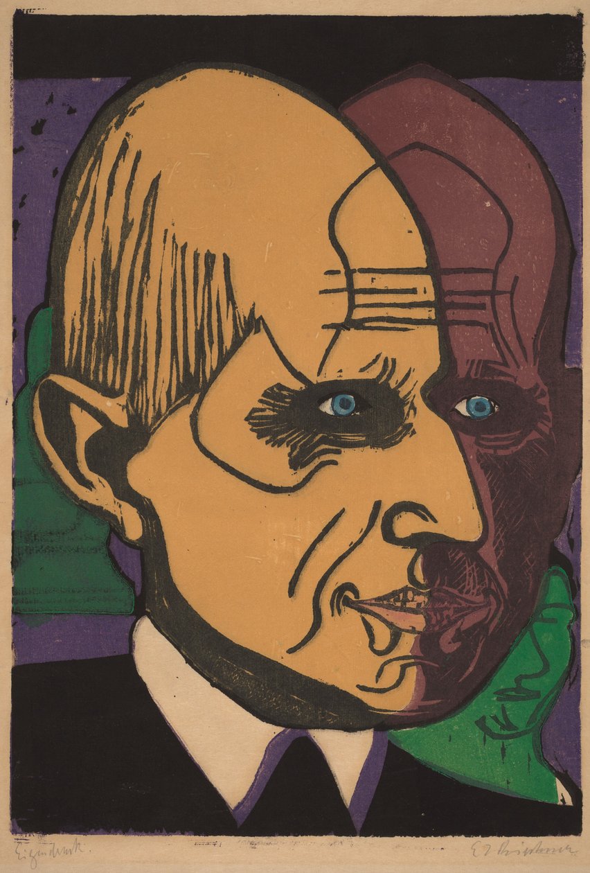 Hodestudie av dr. Bauer av Ernst Ludwig Kirchner