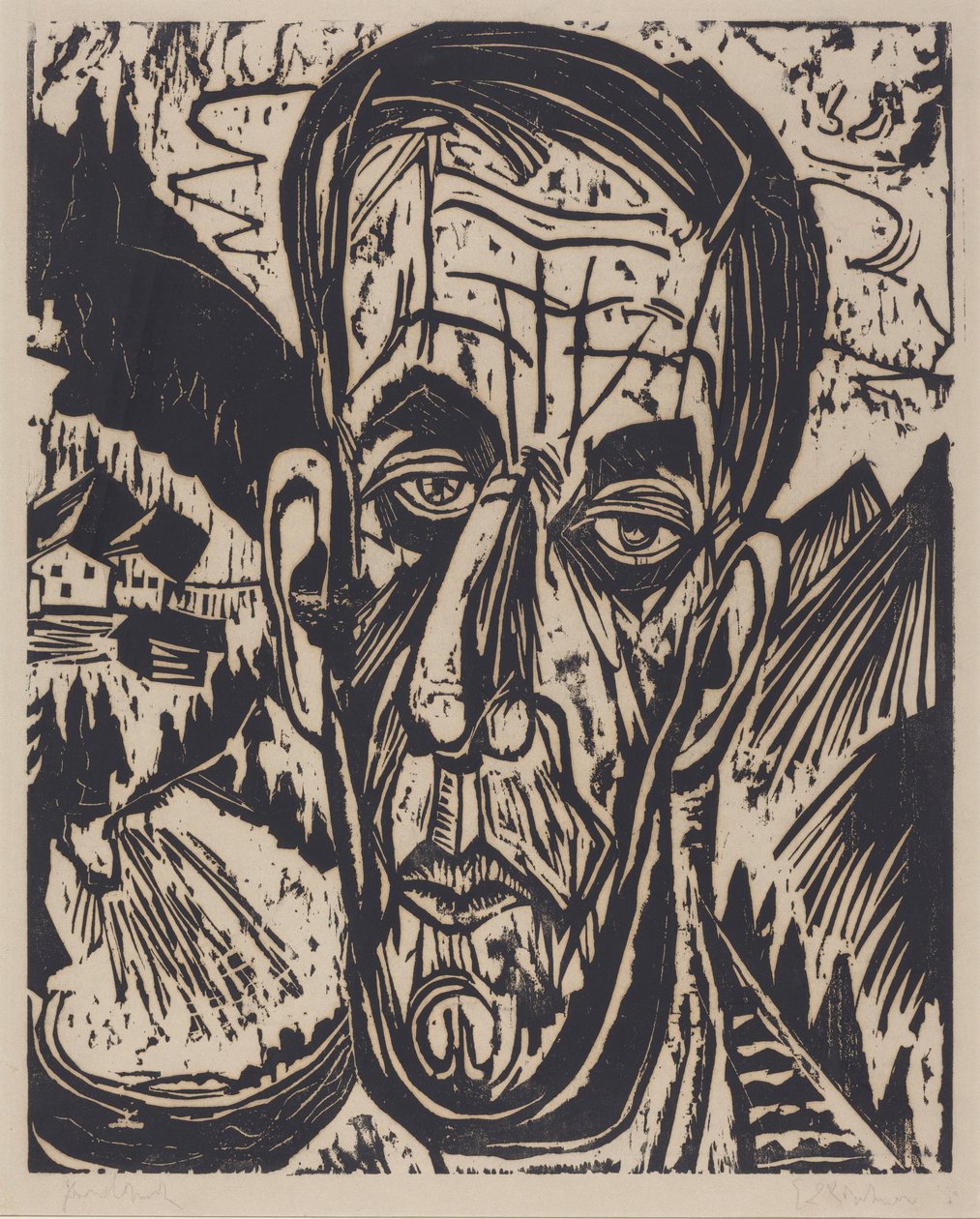 Head of van de Velde, Bright (Kopf van de Velde, Hell) av Ernst Ludwig Kirchner
