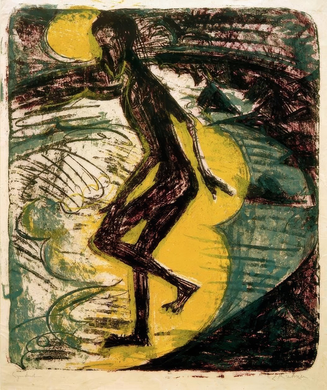 Mann som går i sjøen av Ernst Ludwig Kirchner