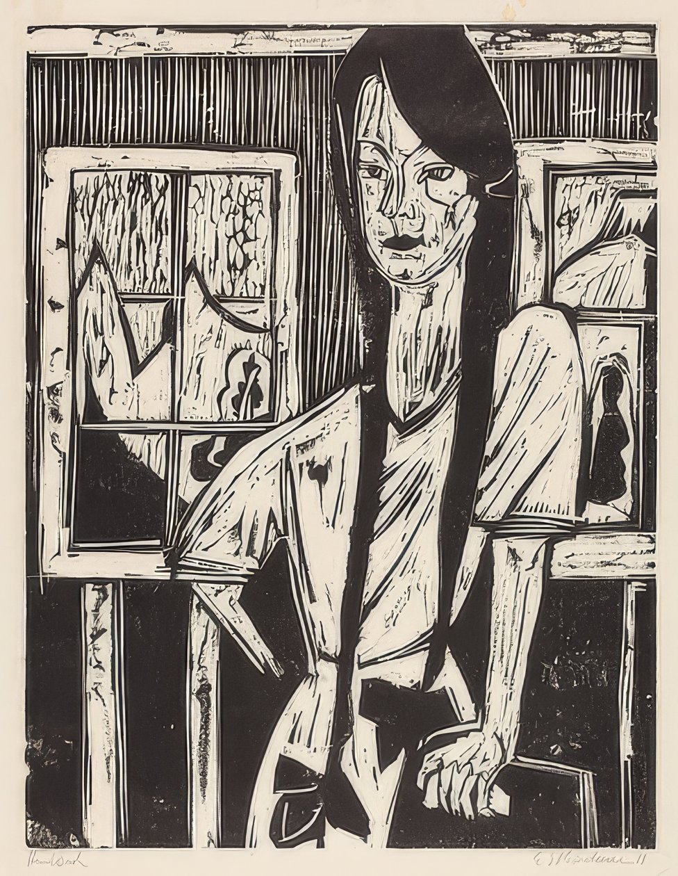 Ung jente. 1921 av Ernst Ludwig Kirchner