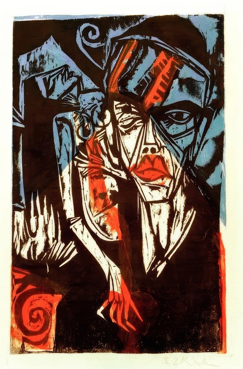 Kamper (plager av kjærlighet) av Ernst Ludwig Kirchner