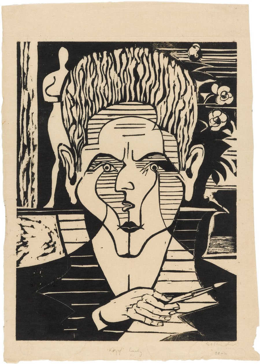 Hode av Christian Anton Laely (1913-1992) av Ernst Ludwig Kirchner