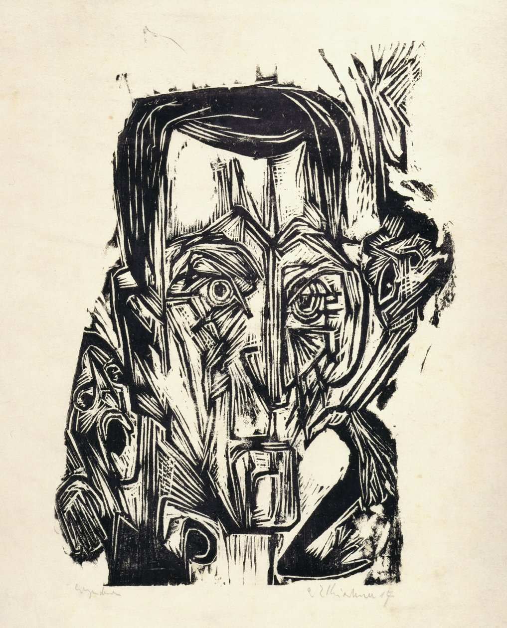 Hodet til poeten Frank I av Ernst Ludwig Kirchner