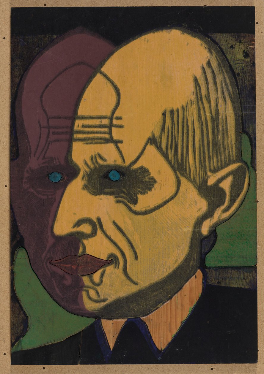 Dr. Bauers hode, fargetresnitt II av Ernst Ludwig Kirchner