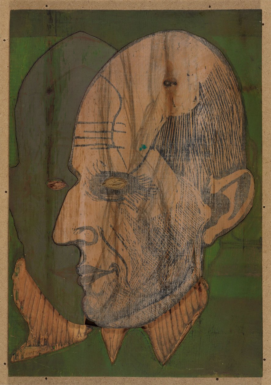 Dr. Bauers hode, fargetresnitt I av Ernst Ludwig Kirchner