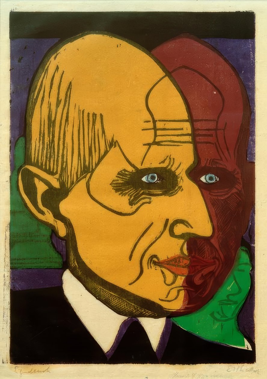 Kopf Dr. Frédéric Bauer av Ernst Ludwig Kirchner