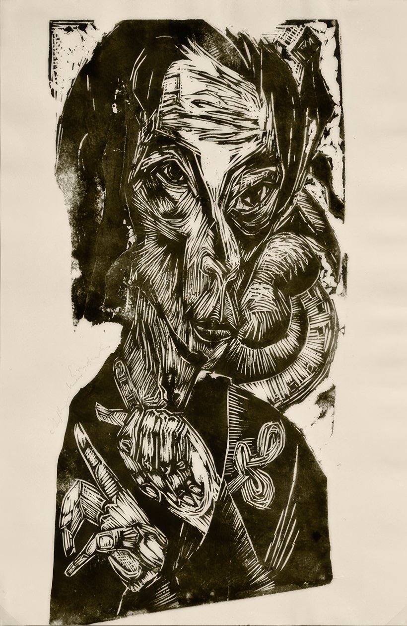 Leder for de syke - Selvportrett av Ernst Ludwig Kirchner