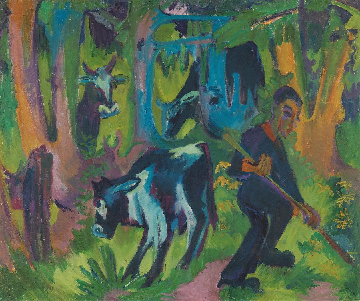 Kyr i skogen av Ernst Ludwig Kirchner