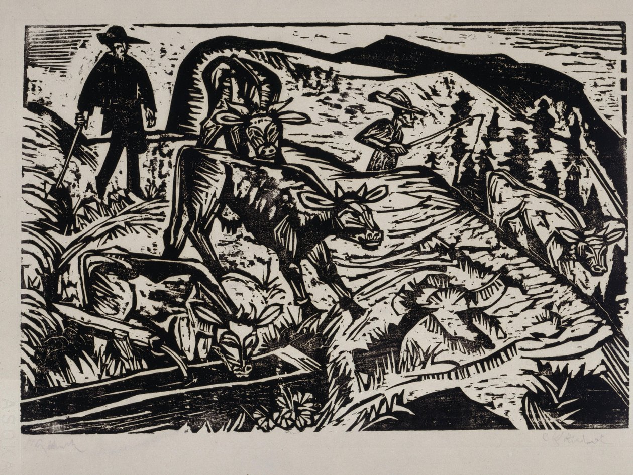 Kyr og gjetere av Ernst Ludwig Kirchner