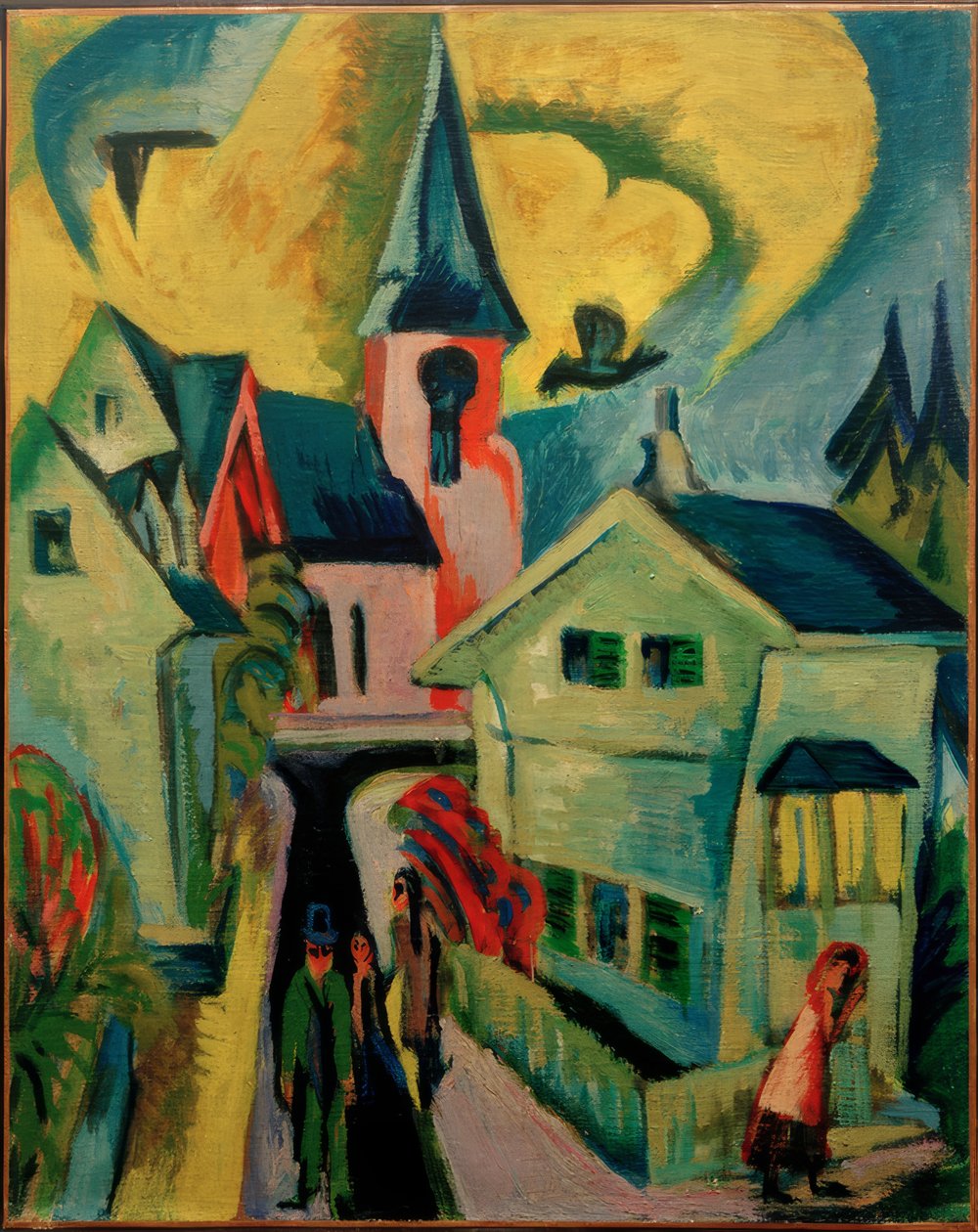 Königstein med rød kirke av Ernst Ludwig Kirchner