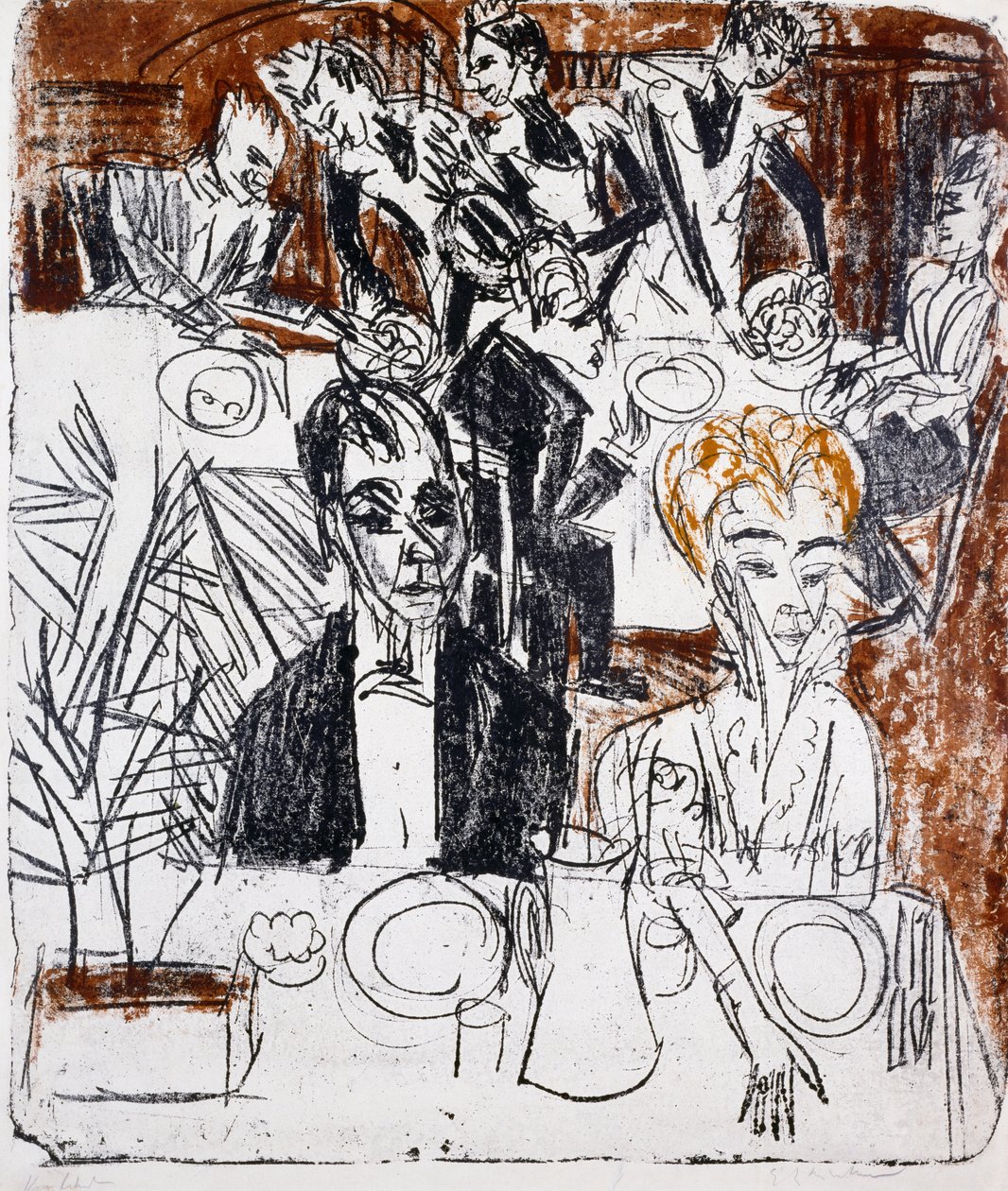Dekket bord av Ernst Ludwig Kirchner