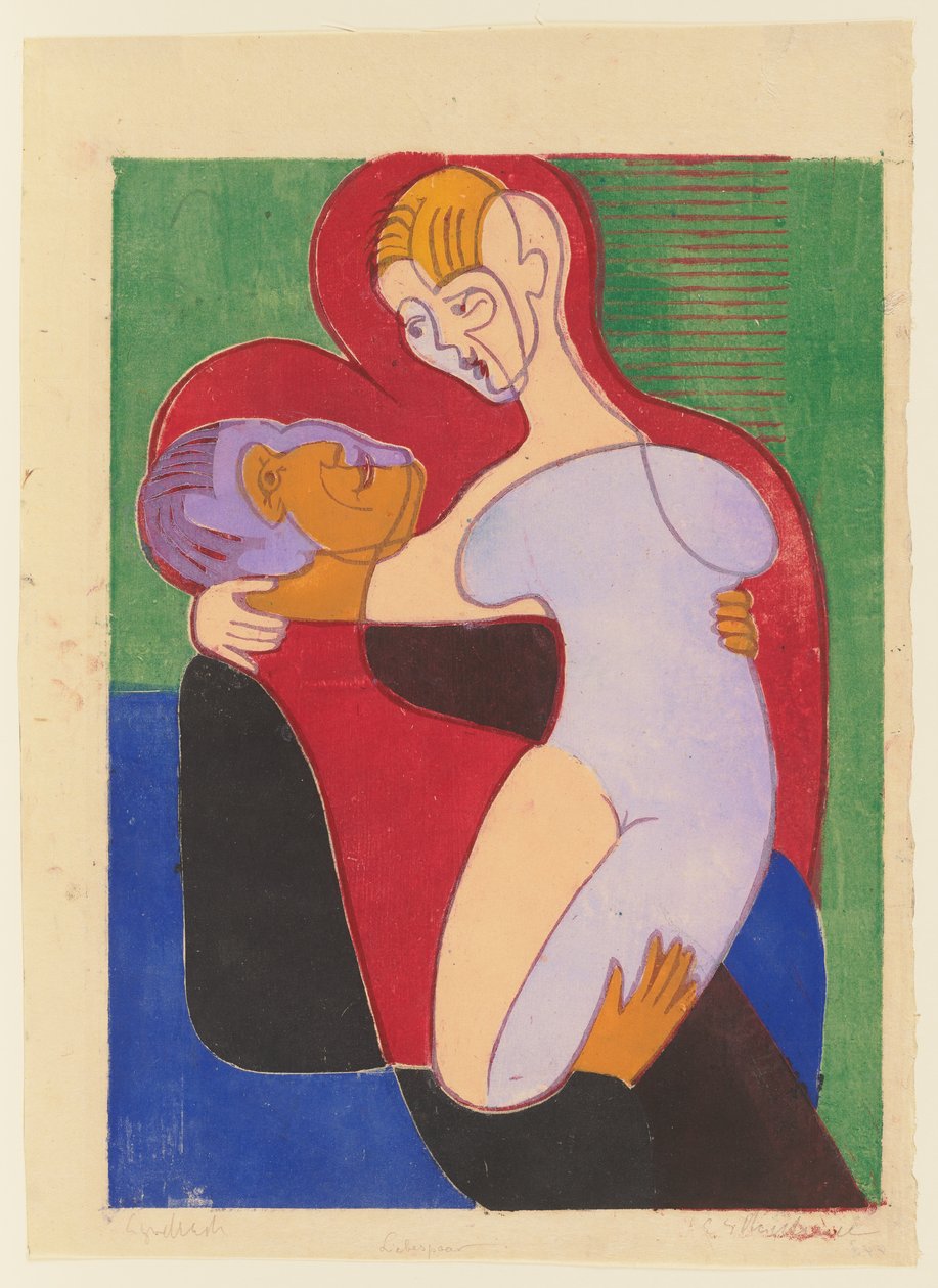 Forelsket par (Elisabeth og Julius Hembus) av Ernst Ludwig Kirchner