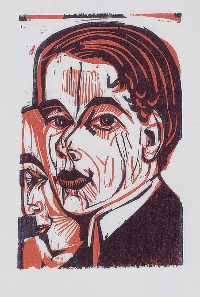 Mannshode (selvportrett). 1926 av Ernst Ludwig Kirchner