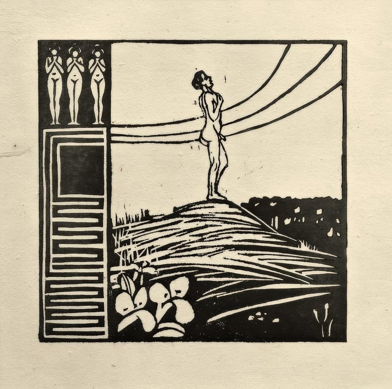 Mannsfigur på et fjell (Die Sehnsucht) av Ernst Ludwig Kirchner