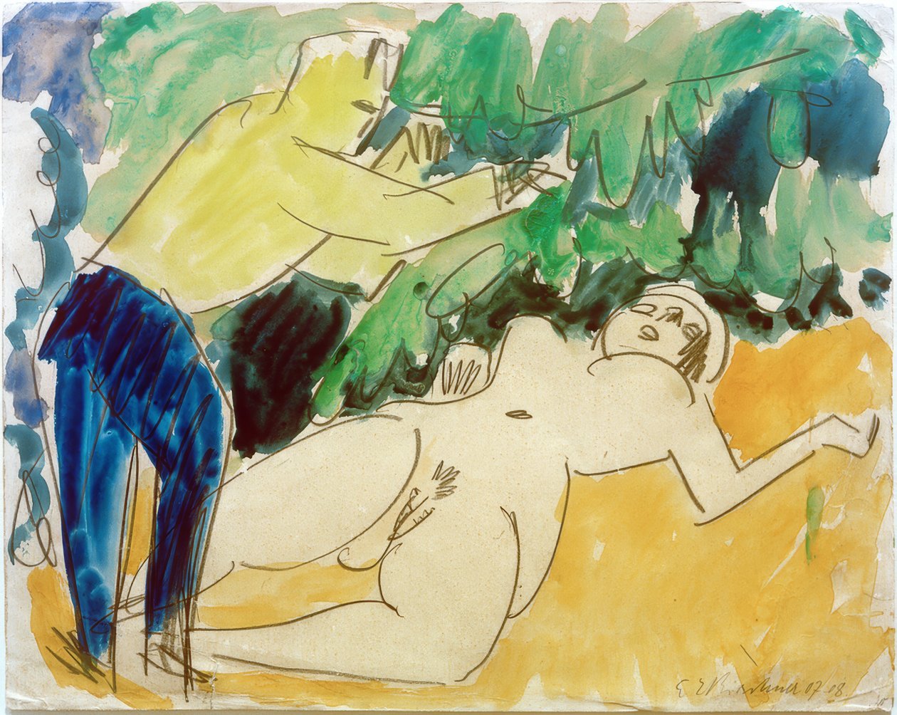 Maler og modell av Ernst Ludwig Kirchner
