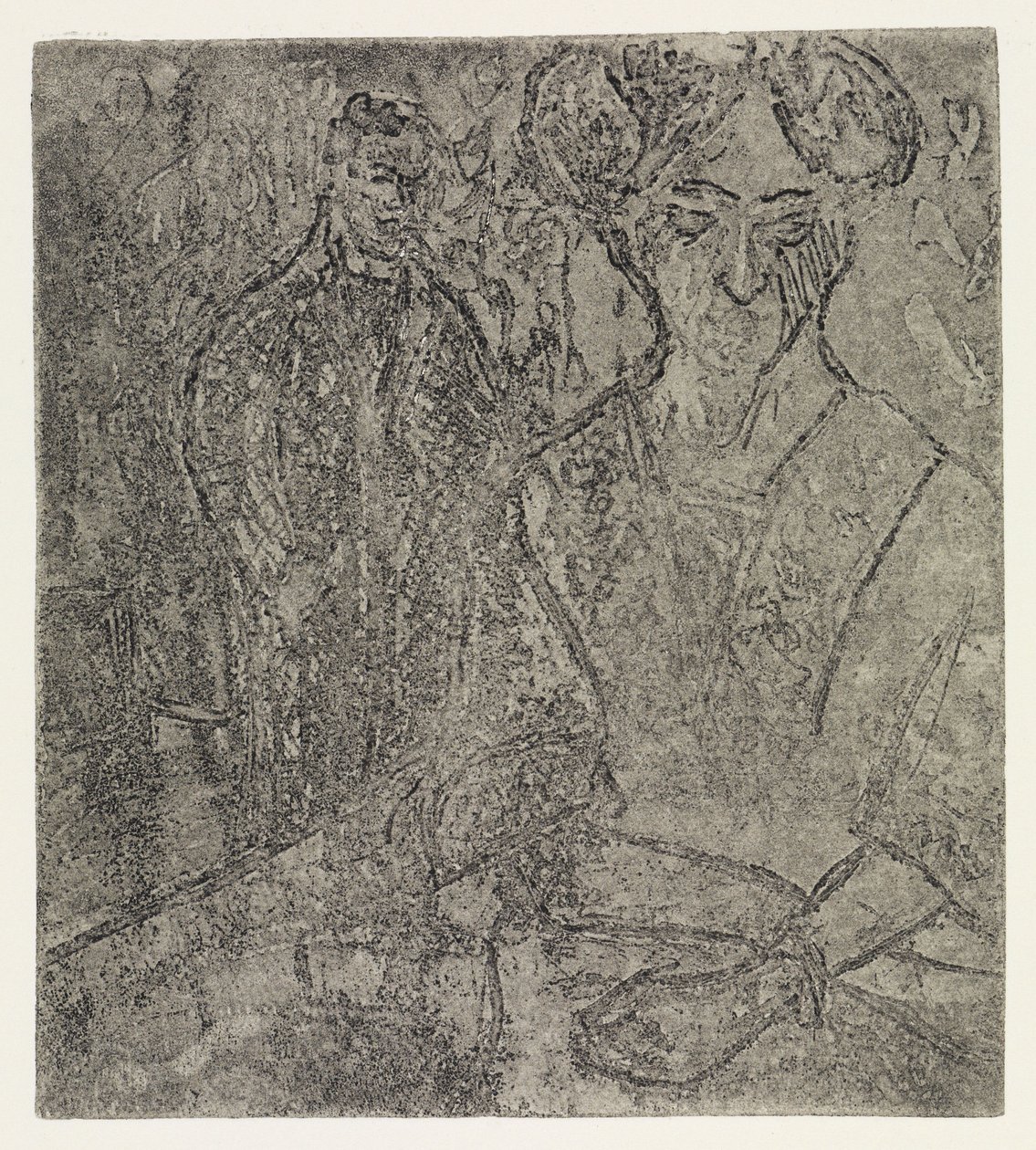 Mann og sittende kvinne/Blond kvinne og svart kvinne av Ernst Ludwig Kirchner