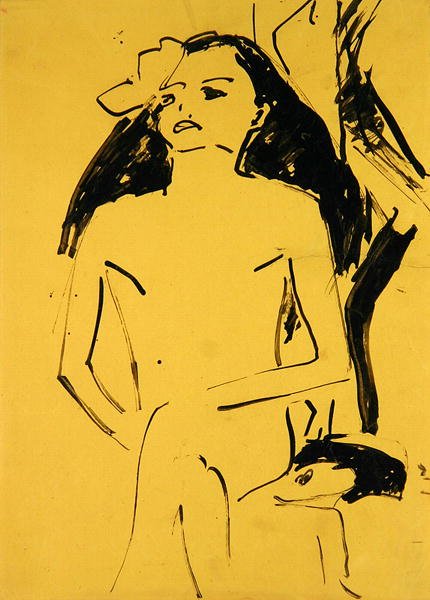 Marzella med håret ned av Ernst Ludwig Kirchner