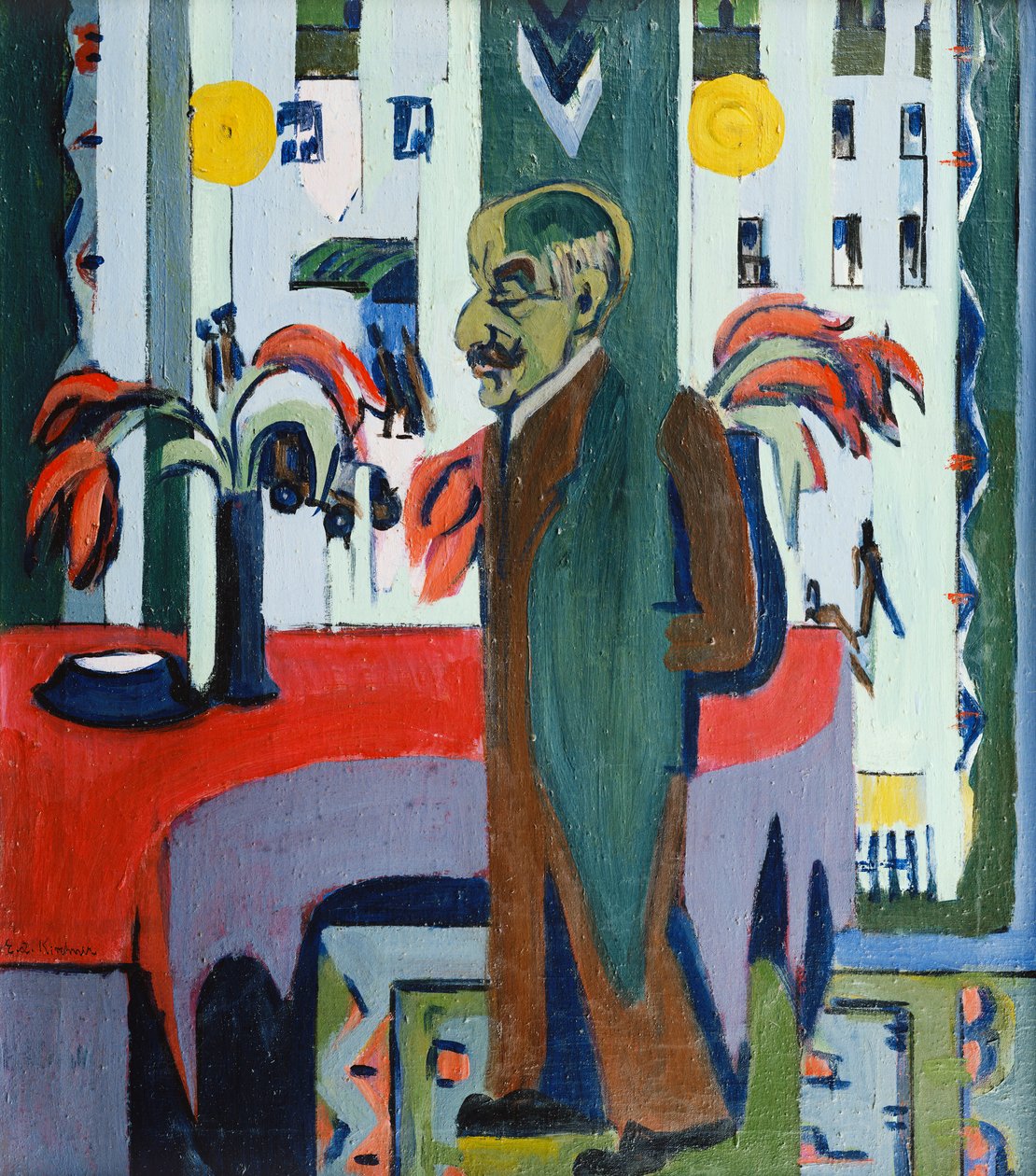 Max Liebermann i sitt studio; Max Liebermann i studioet hans, 1926 av Ernst Ludwig Kirchner