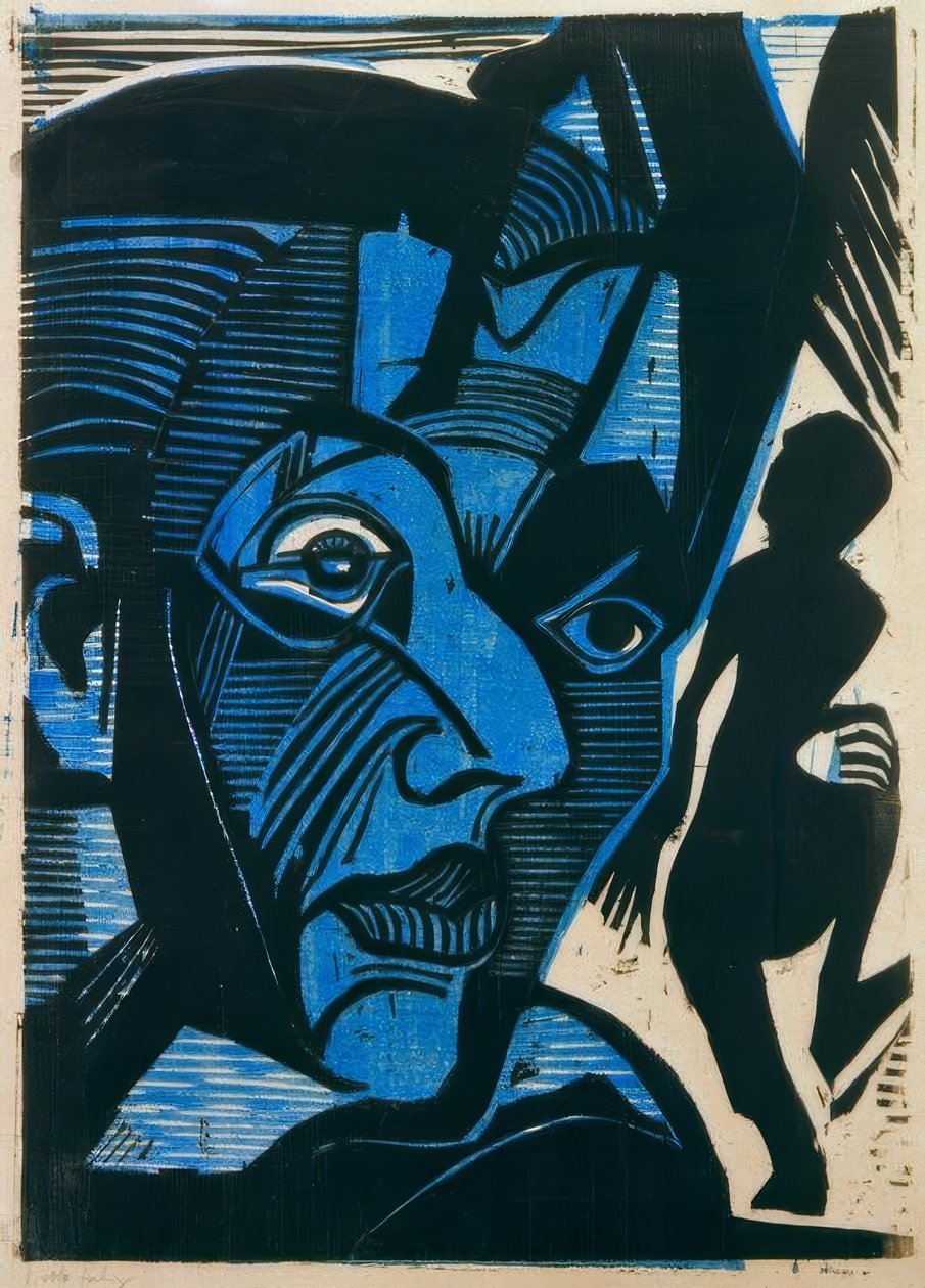 Melankoli of the Mountains (selvportrett) av Ernst Ludwig Kirchner