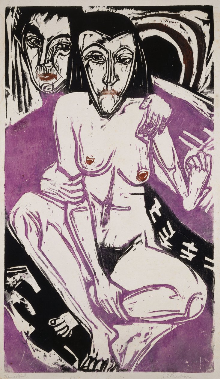 Melankolsk jente; Melankolsk jente, 1922 av Ernst Ludwig Kirchner