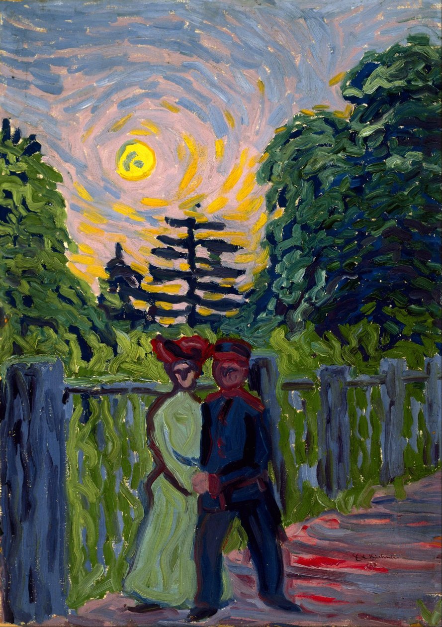 Måneoppgang: soldat og ung kvinne av Ernst Ludwig Kirchner