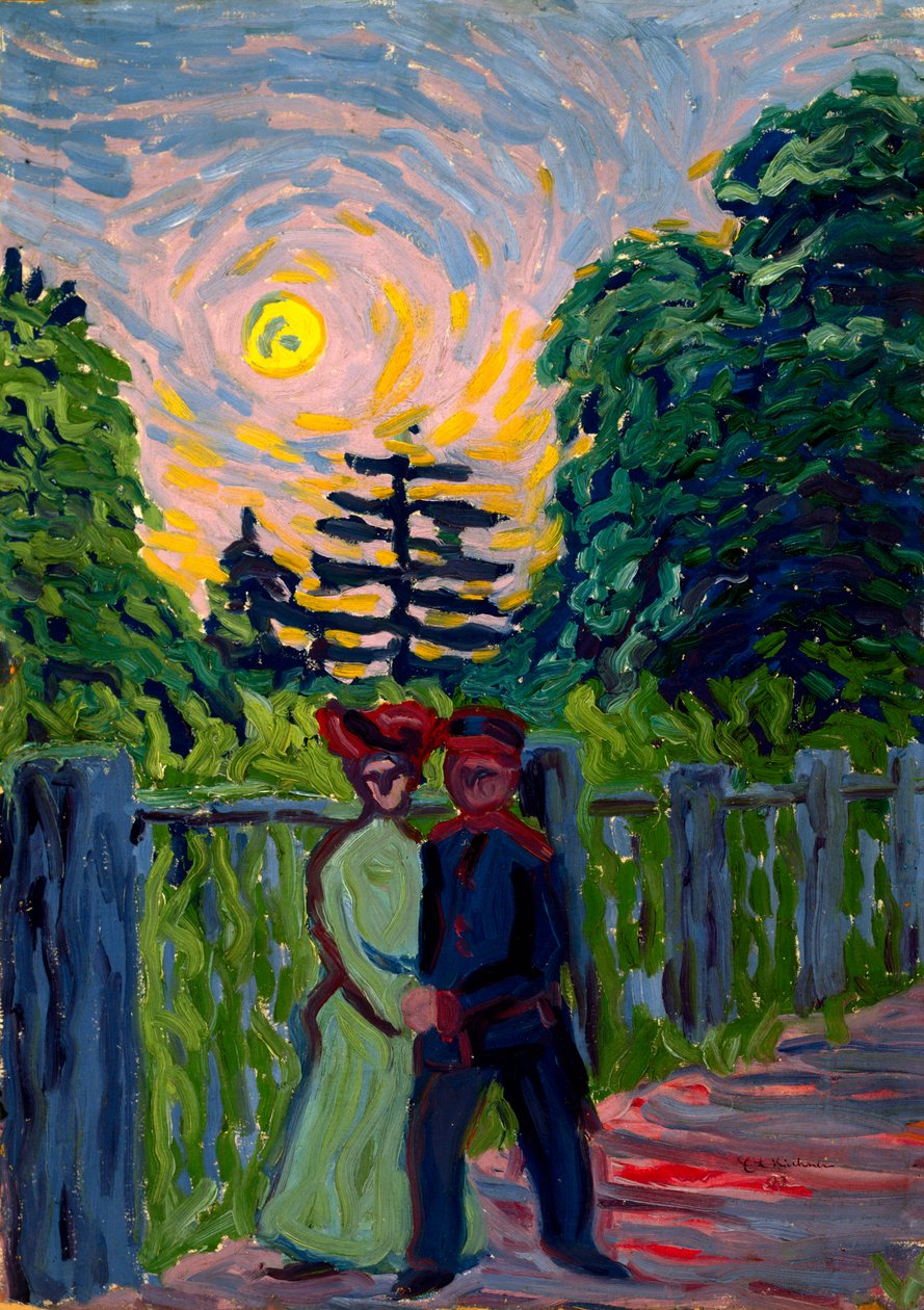 Moonrise: Soldier and Maiden, 1905 av Ernst Ludwig Kirchner