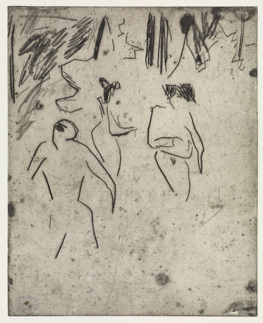 Badende fra Moritzburg i krattet/Den syke Dodo av Ernst Ludwig Kirchner