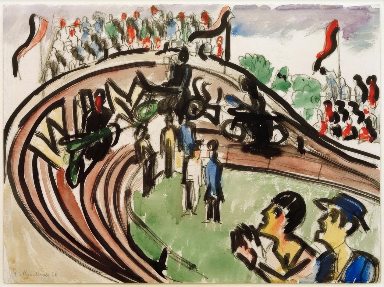 motorsykkel racing av Ernst Ludwig Kirchner