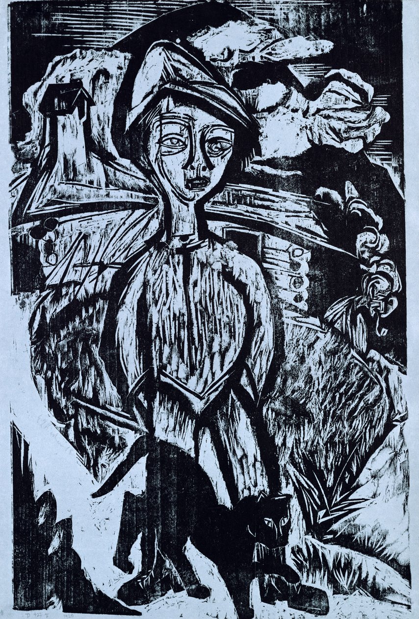 Fjellgut i Storm, 1921 av Ernst Ludwig Kirchner