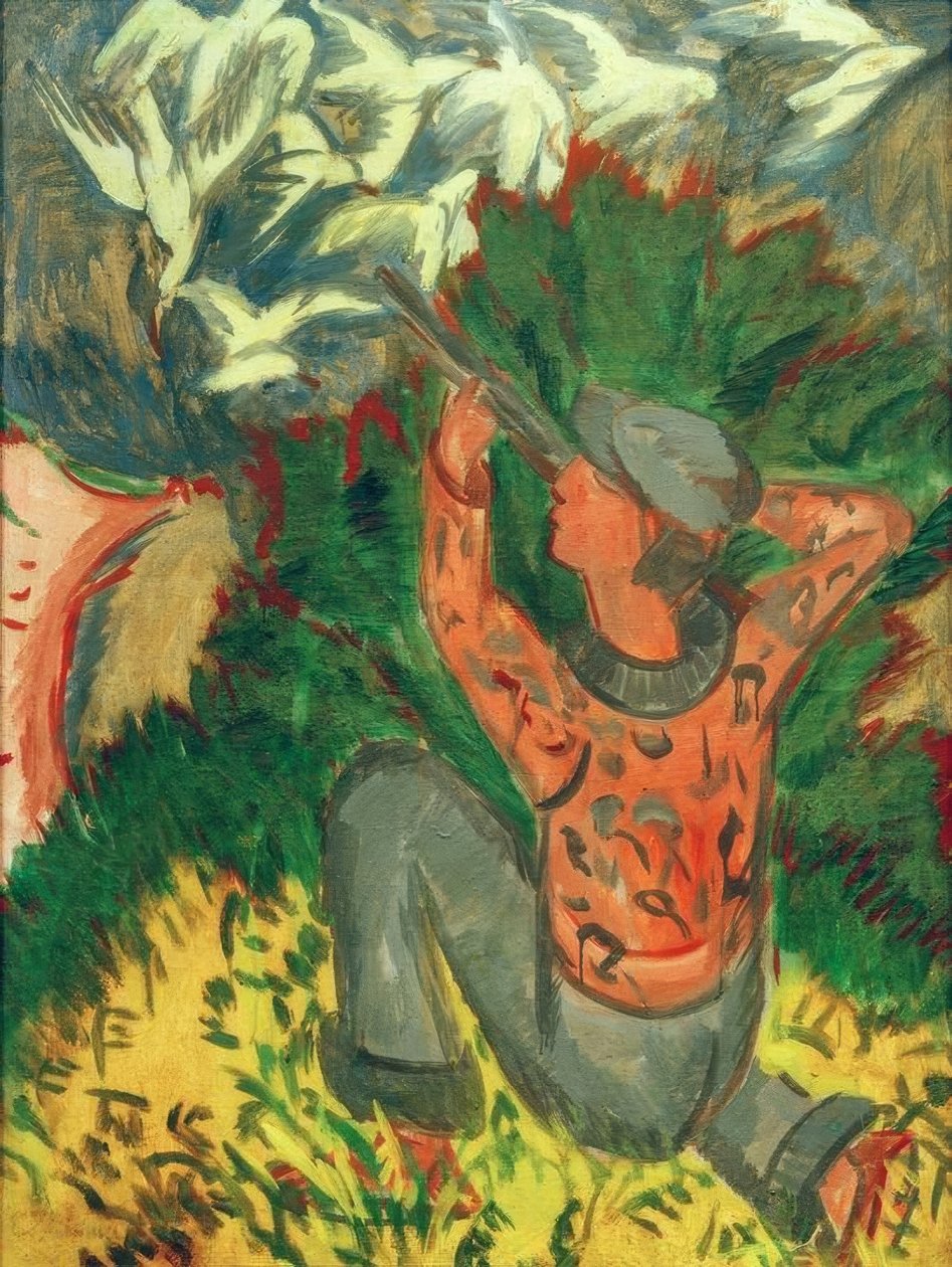 Måkejegere i skogen av Ernst Ludwig Kirchner