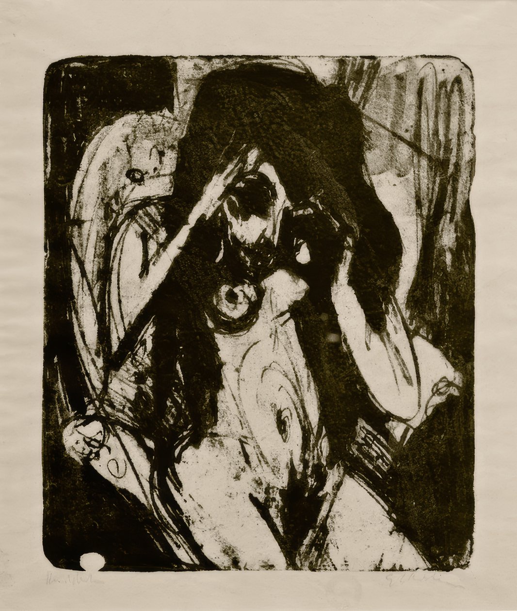 Naken kvinne i lenestolen av Ernst Ludwig Kirchner
