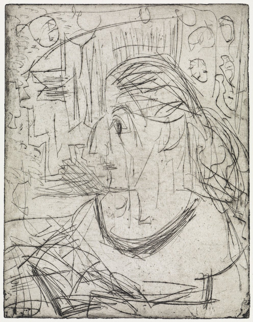 Naken jente ved ovnen/Syk kvinne av Ernst Ludwig Kirchner