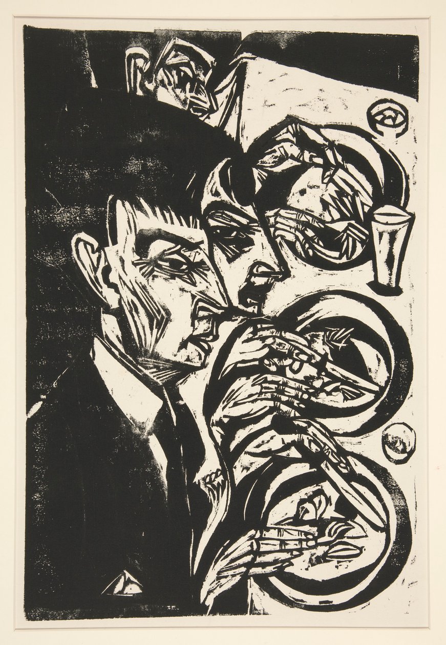Nervoese beim Diner (Nervøse mennesker på middag) av Ernst Ludwig Kirchner