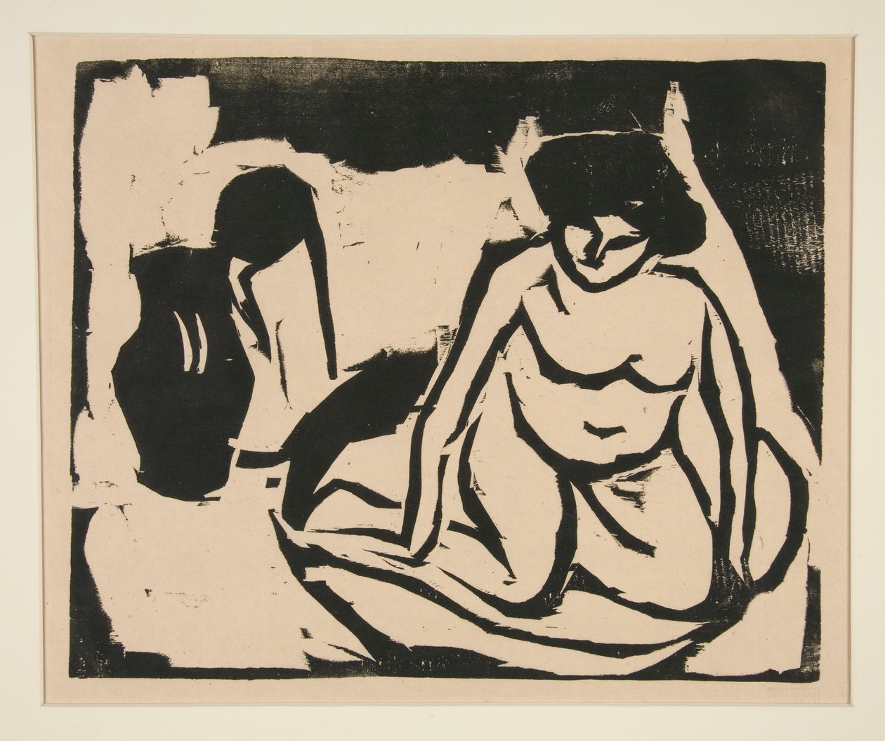 Naken jente i badekaret av Ernst Ludwig Kirchner