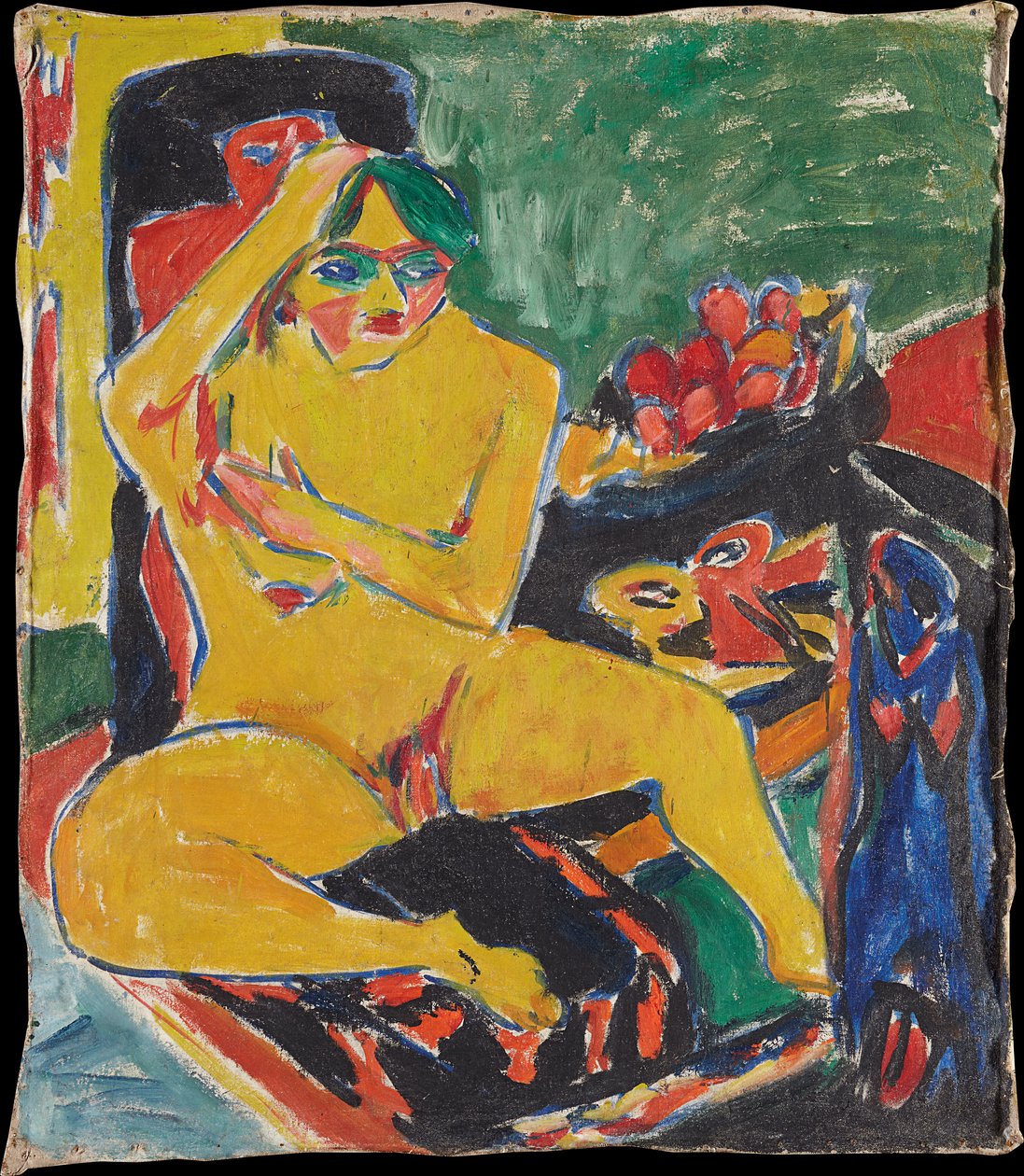 Akt i atelieret av Ernst Ludwig Kirchner